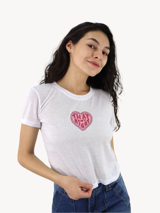 Playera slim size con diseño de corazón