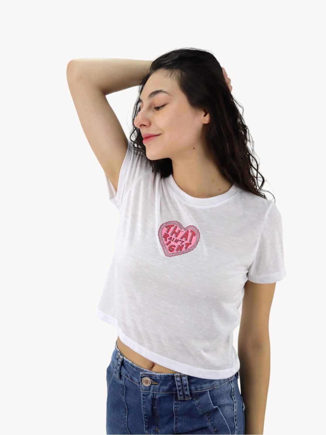 Playera slim size con diseño de corazón