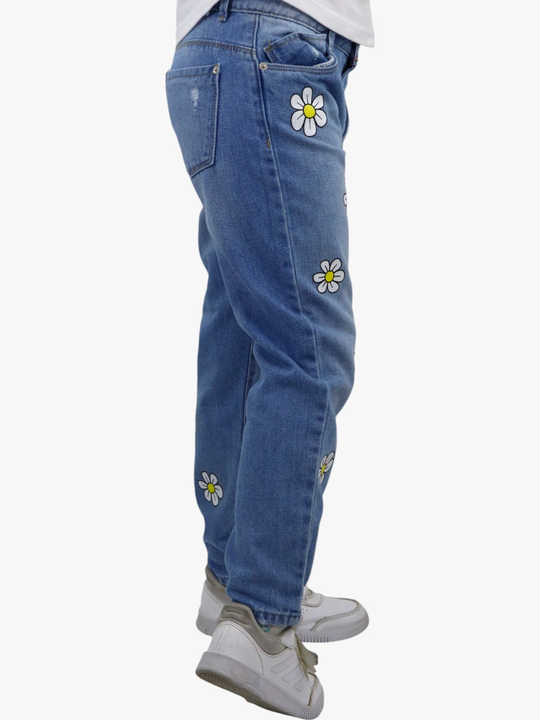 Jeans mom clasic con estampado floral