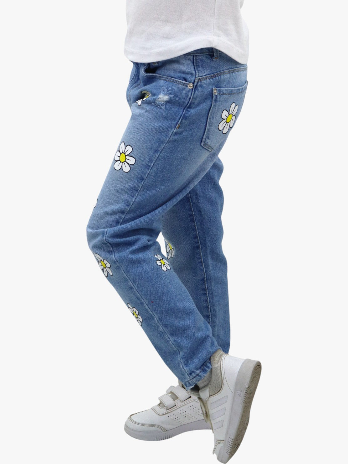 Jeans mom clasic con estampado floral