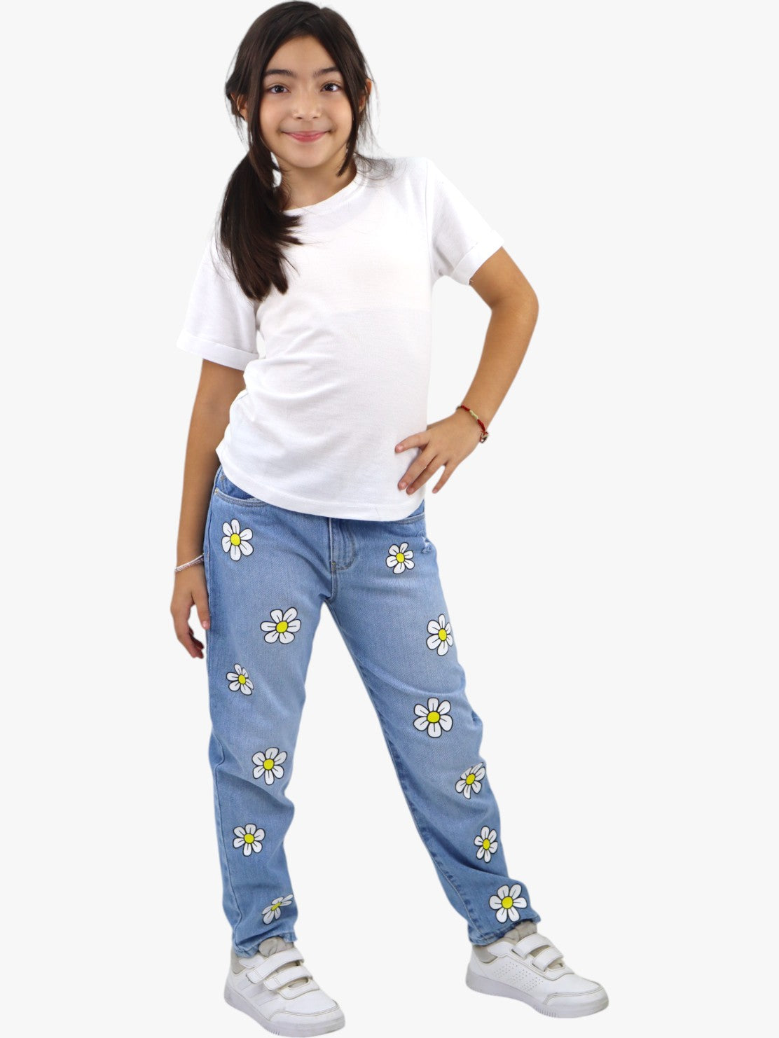 Jeans mom clasic con estampado floral