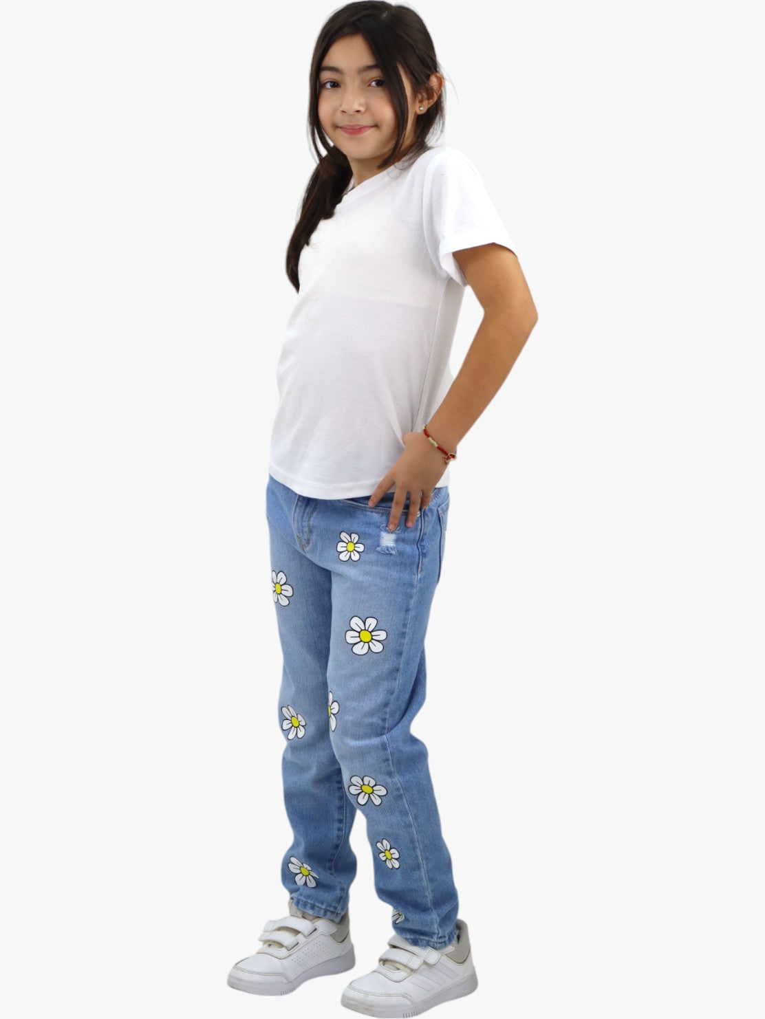 Jeans mom clasic con estampado floral