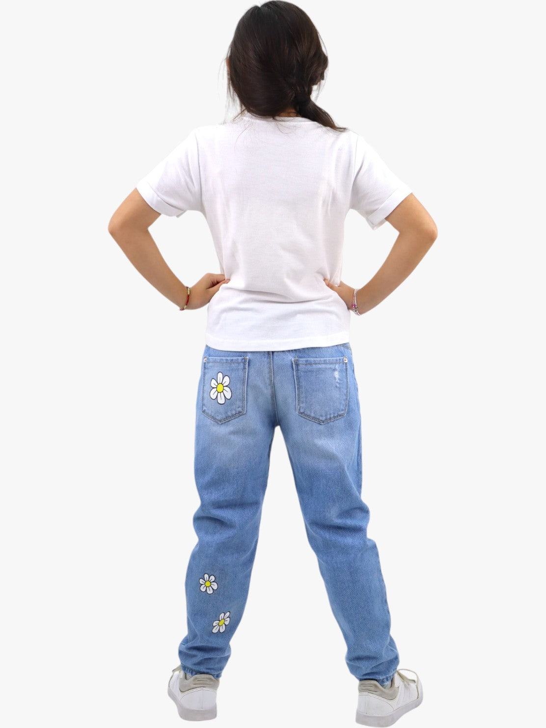 Jeans mom clasic con estampado floral