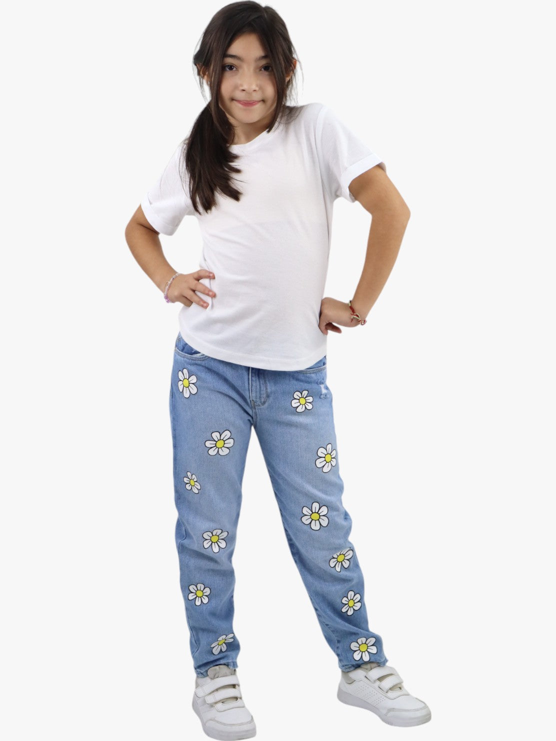 Jeans mom clasic con estampado floral