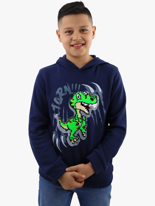Sudadera con lentejuela reversible de dinosaurio