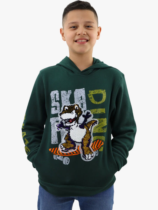 Sudadera con lentejuela reversible de dinosaurio