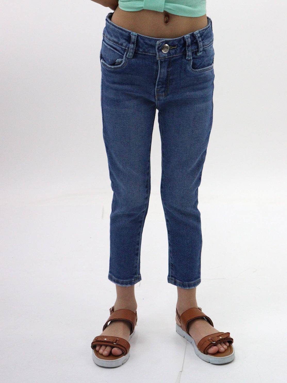 Jeans skinny de color azul medio