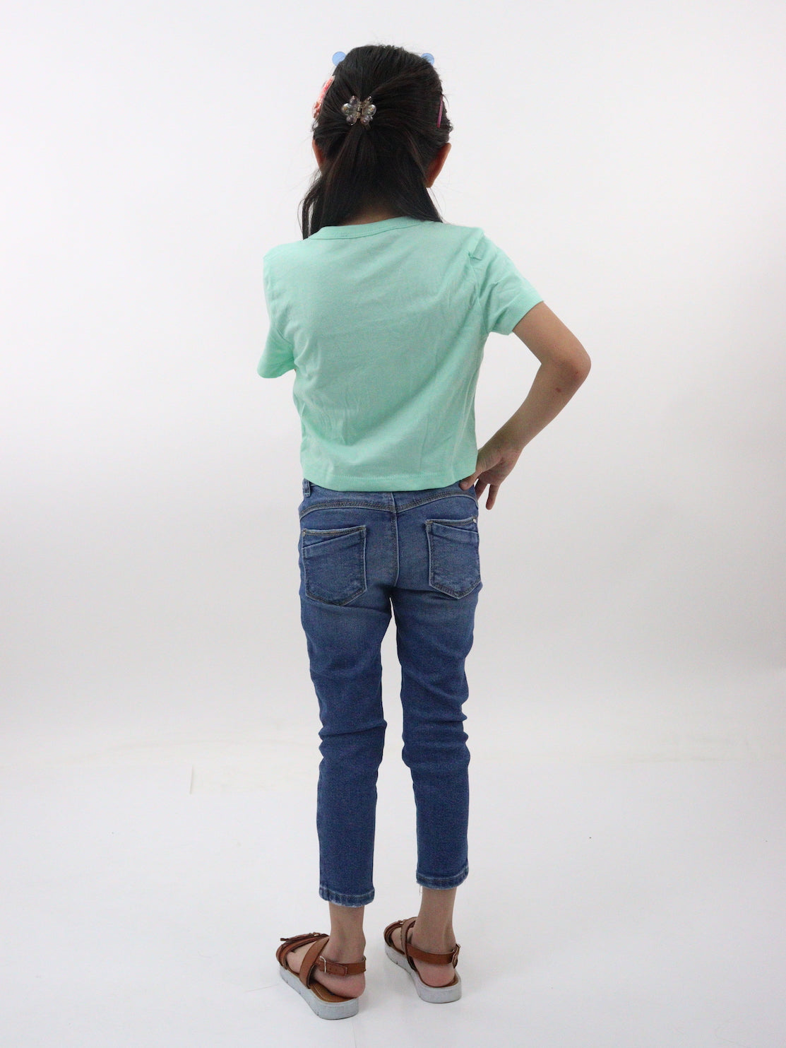 Jeans skinny de color azul medio