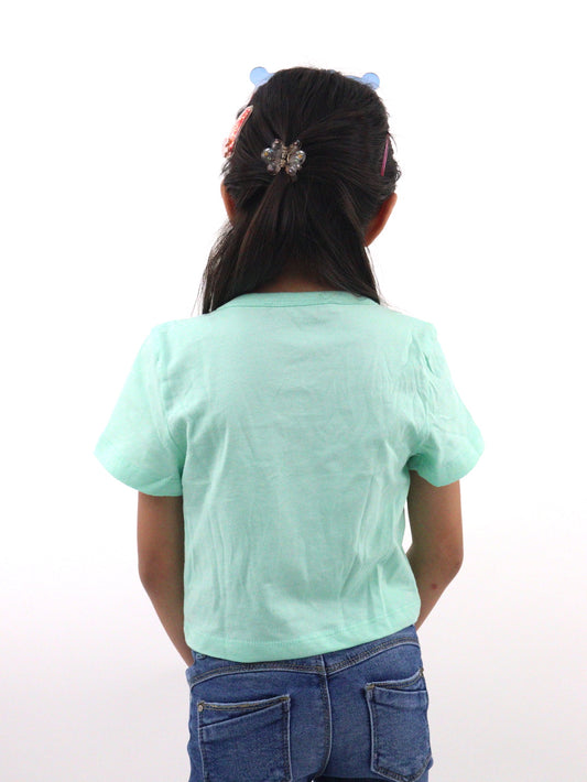 Playera color verde con diseño de moño