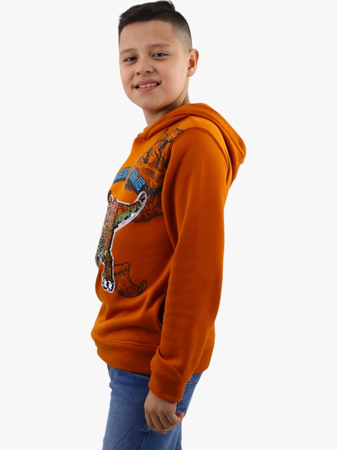Sudadera con lentejuela reversible de dinosaurio