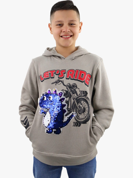 Sudadera con lentejuela reversible de dinosaurio