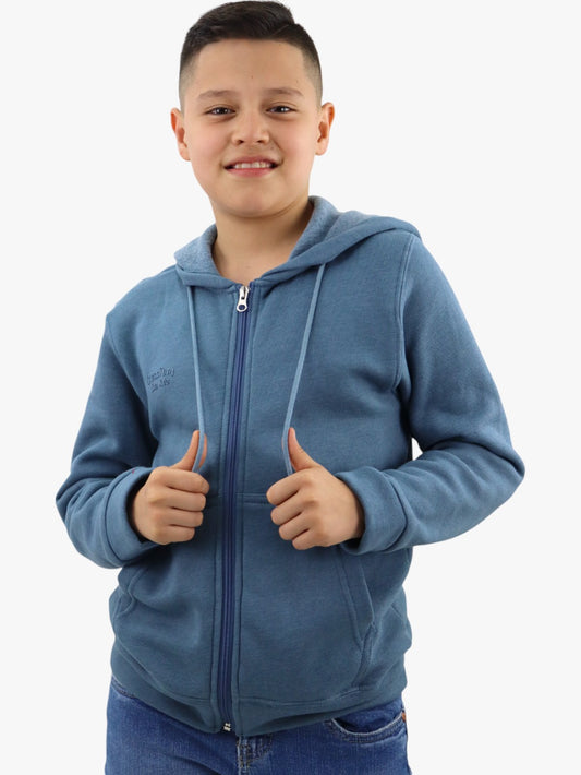 Sudadera con cremallera de color verde cerceta