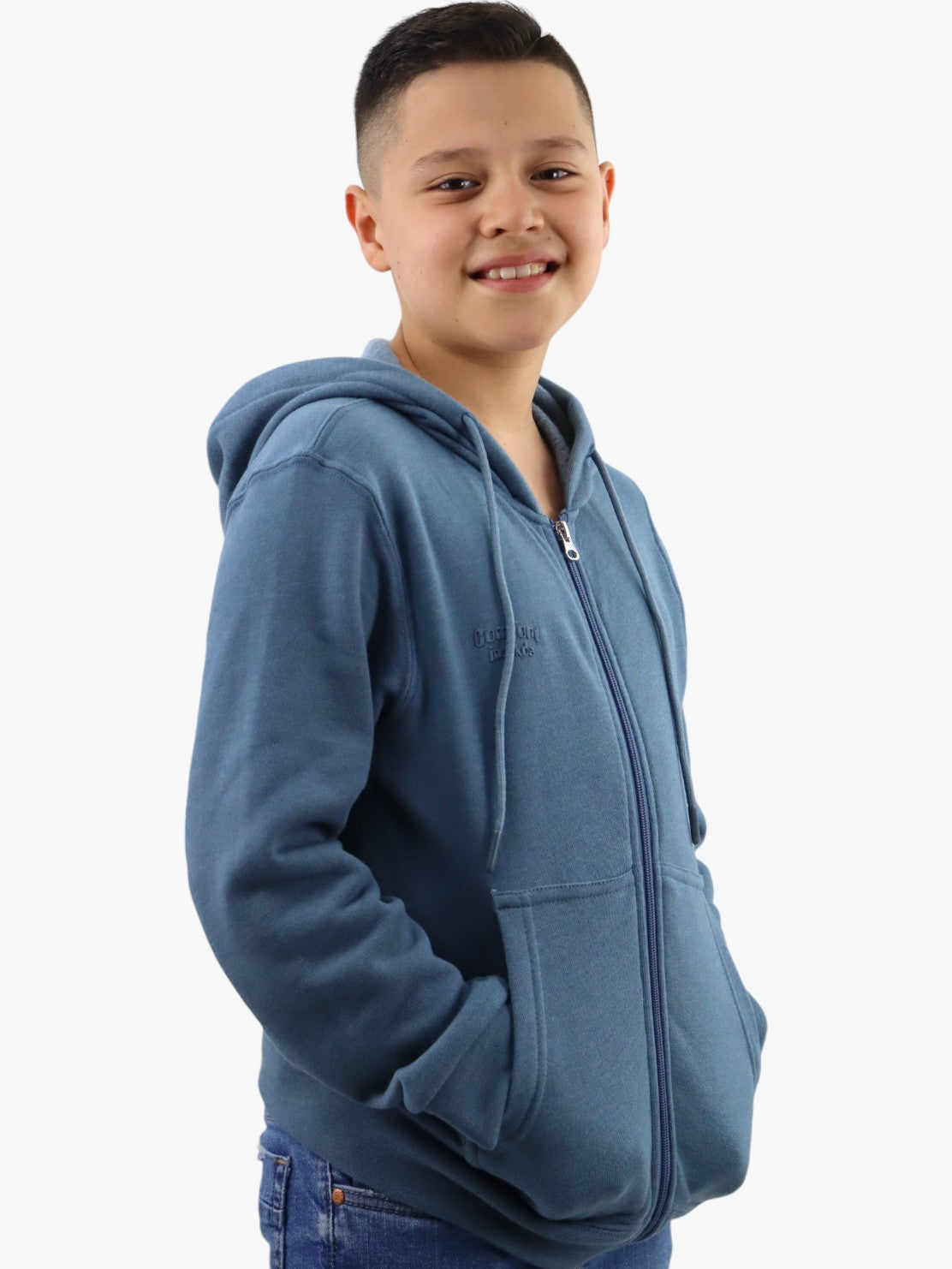 Sudadera con cremallera de color verde cerceta