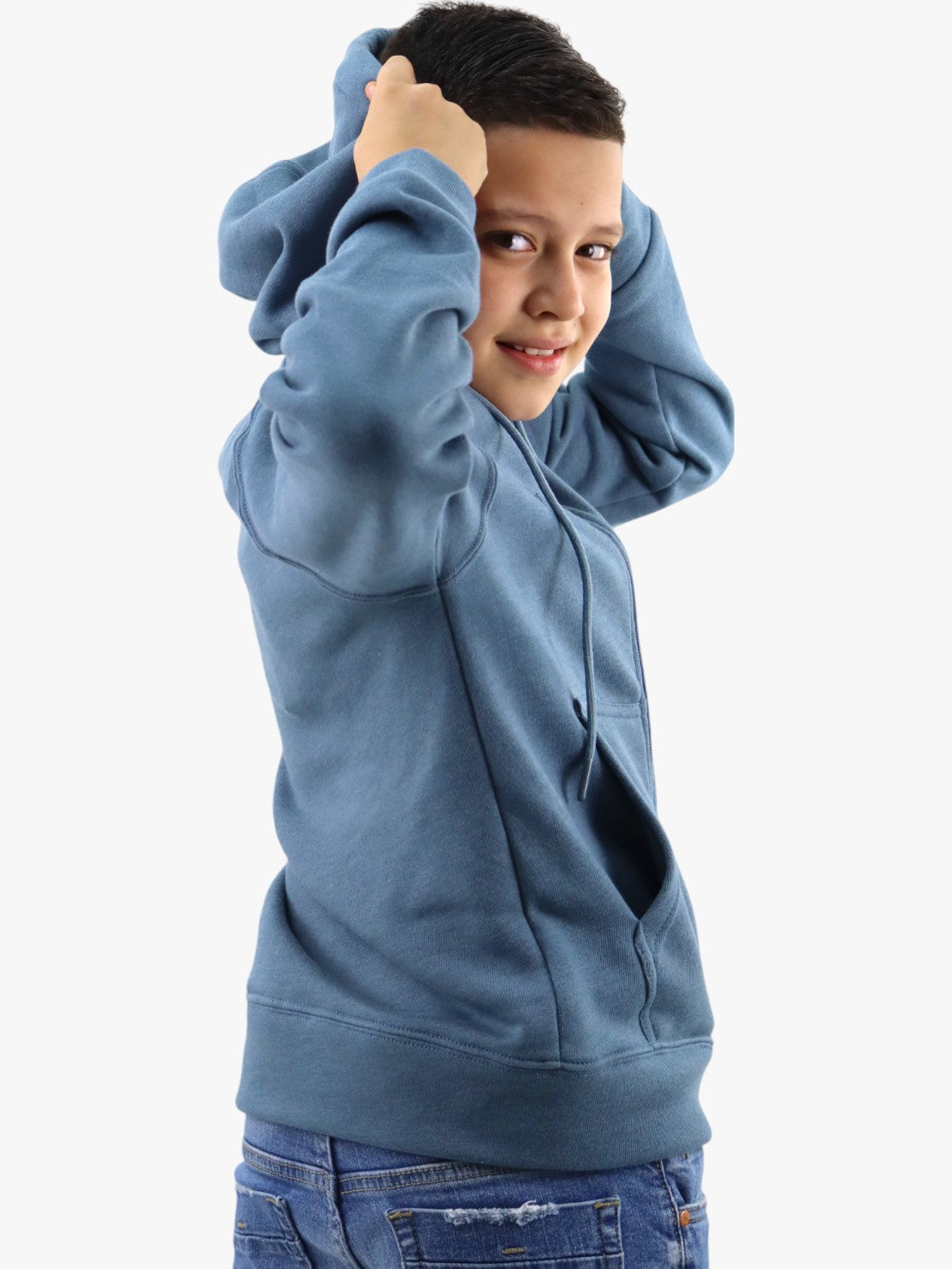 Sudadera con cremallera de color verde cerceta