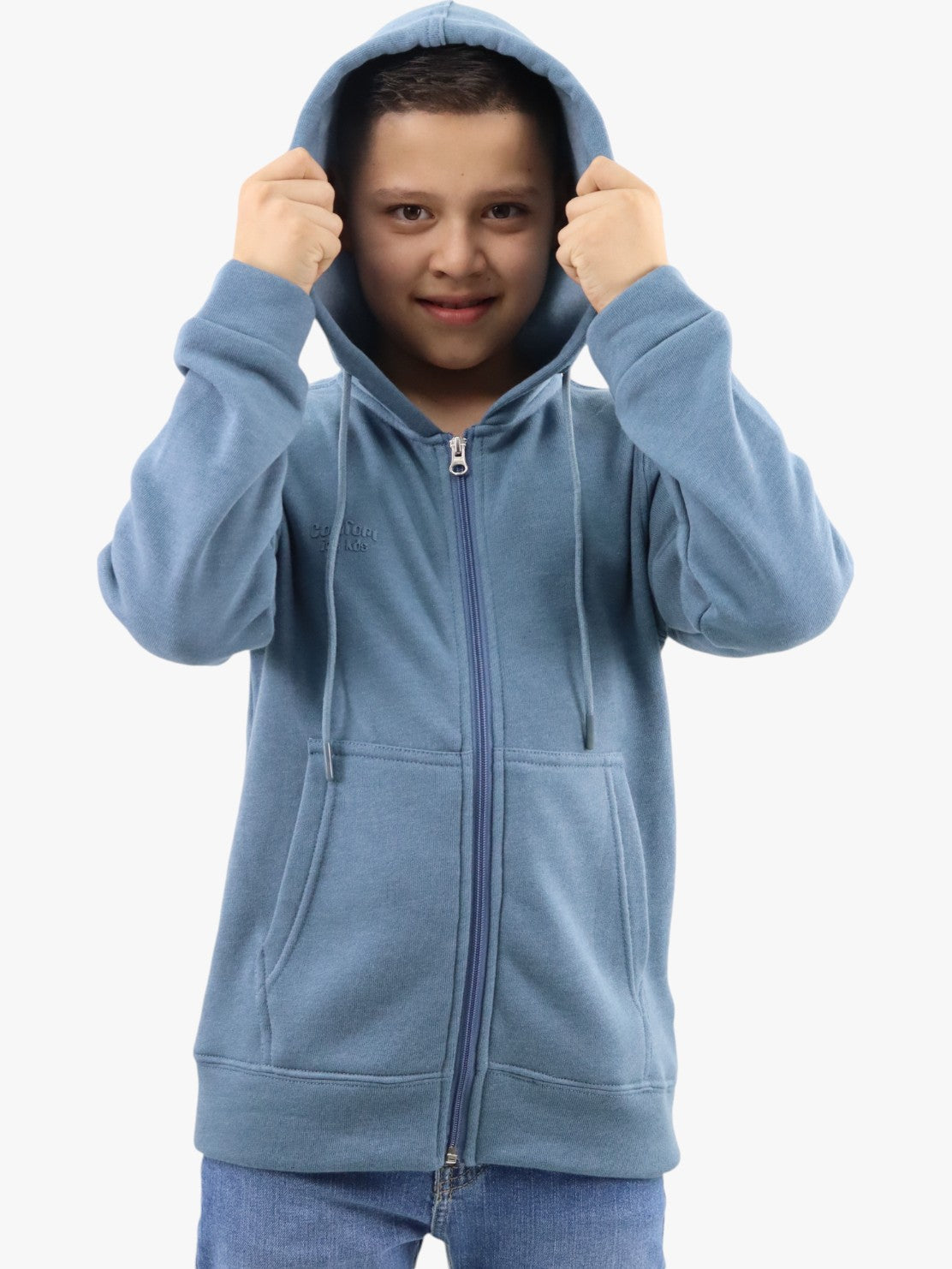 Sudadera con cremallera de color verde cerceta