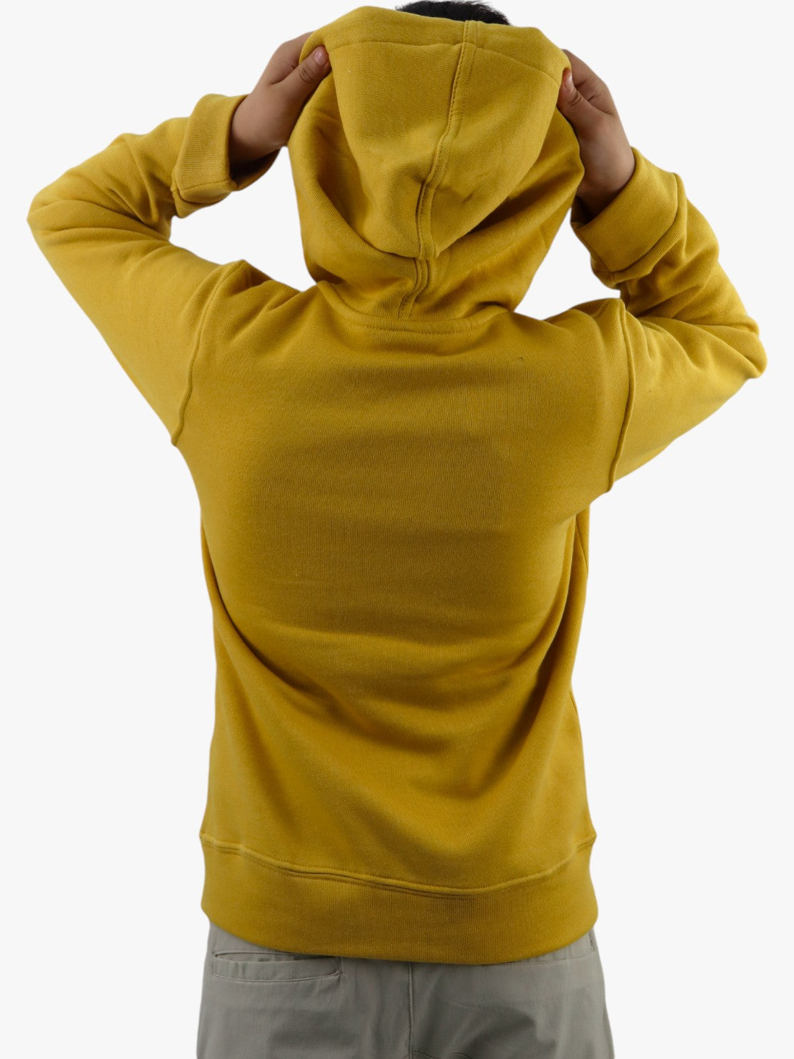 Sudadera con cremallera de color amarillo mostaza