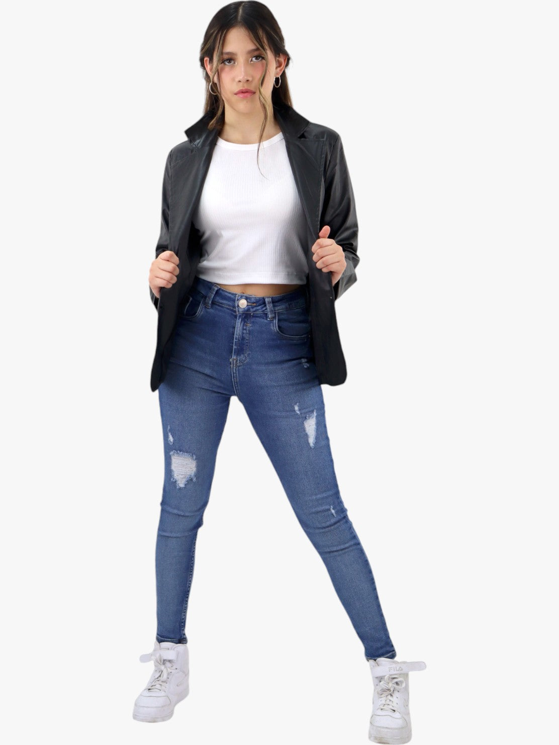 Saco de vinipiel color negro