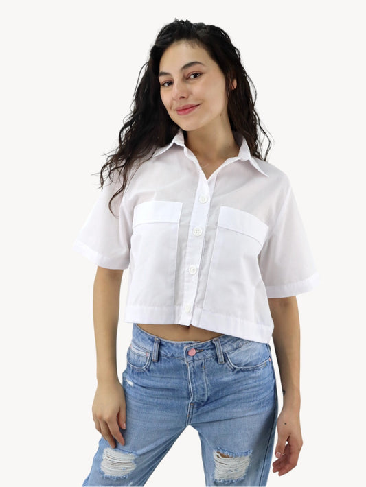Camisa manga corta de color blanco