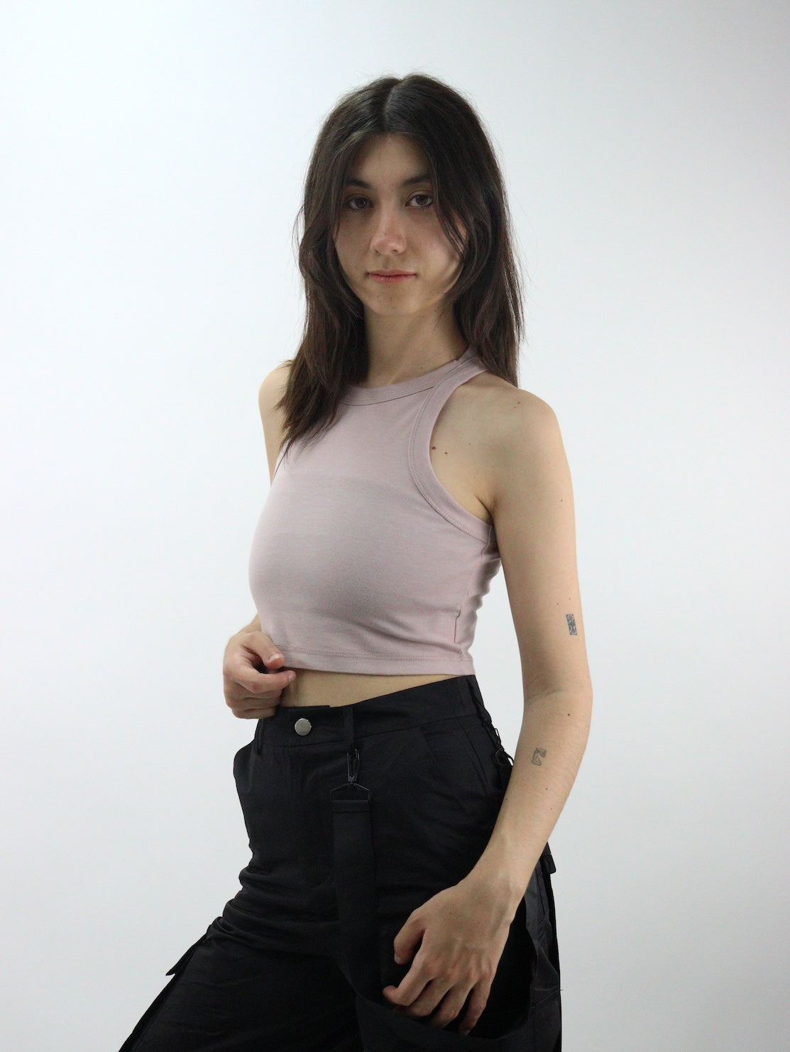 Playera tank de color beige