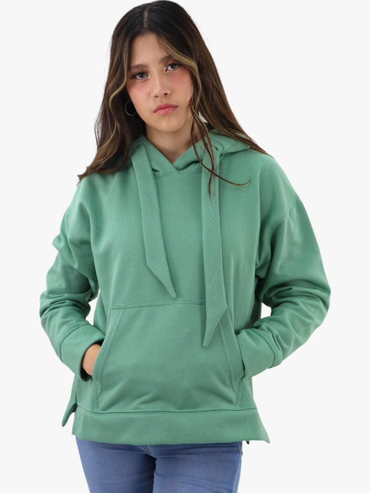 Sudadera con capucha de color verde