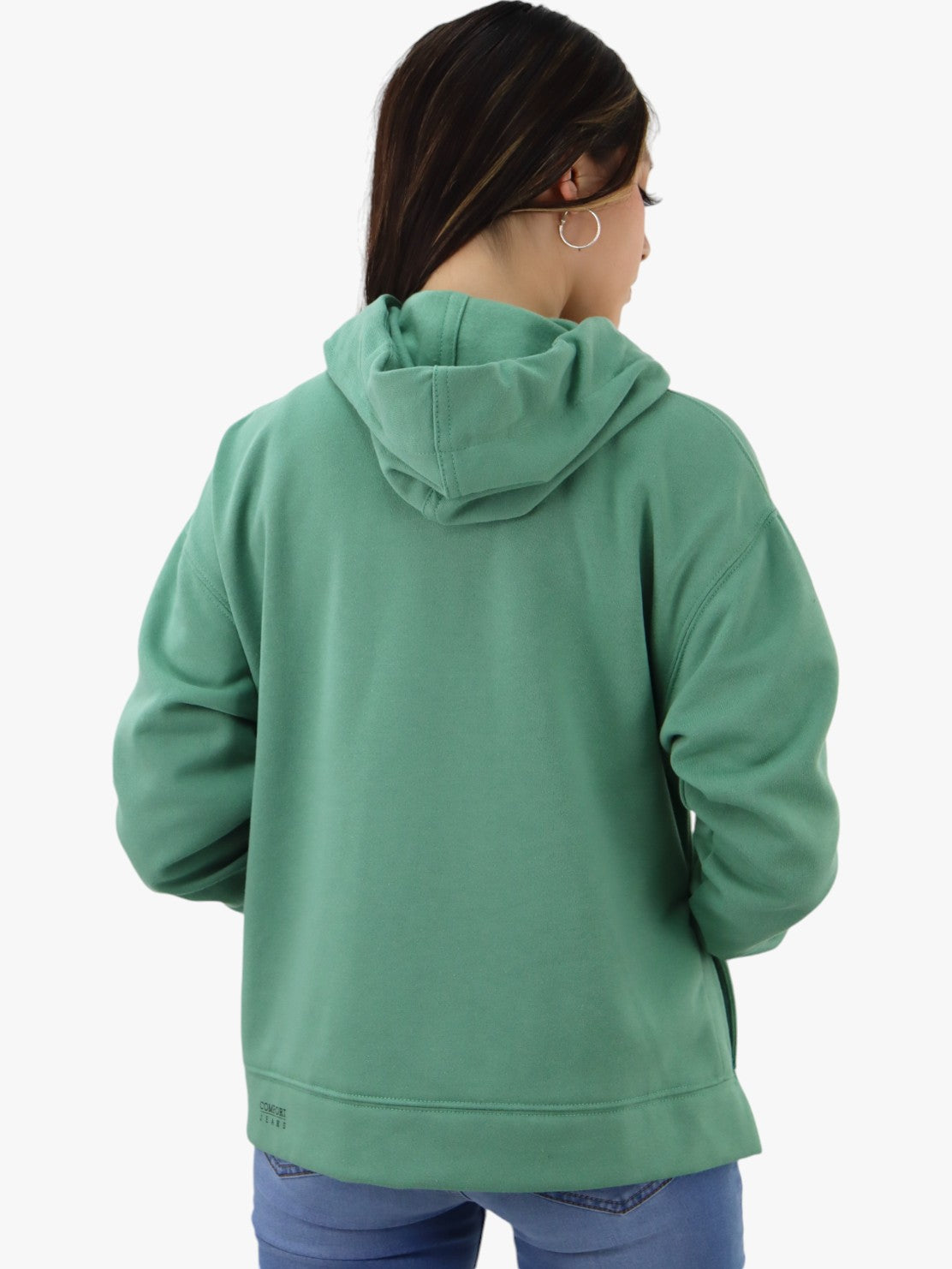 Sudadera con capucha de color verde
