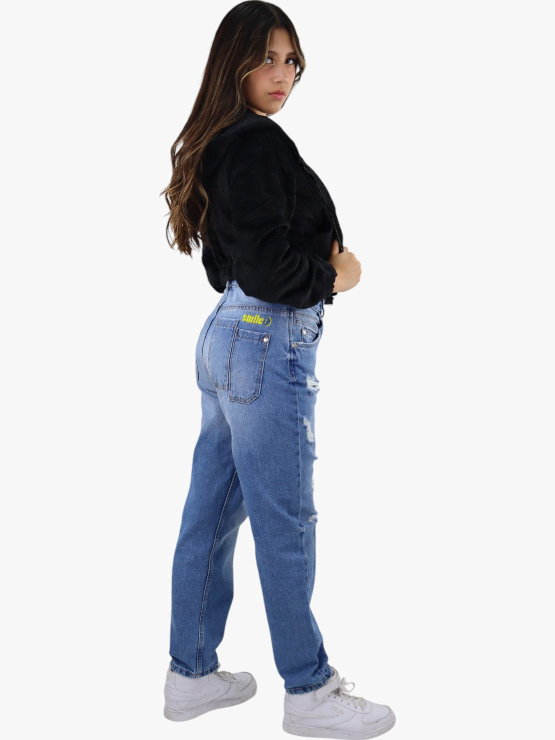 Chamarra de tela polar color negro