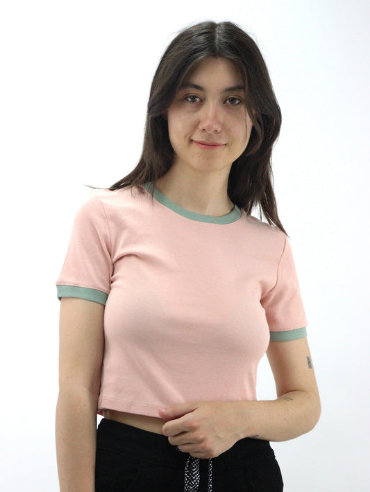 Playera manga corta de color combinado