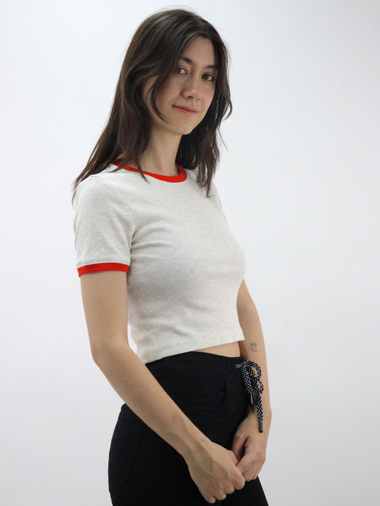 Playera manga corta de color combinado