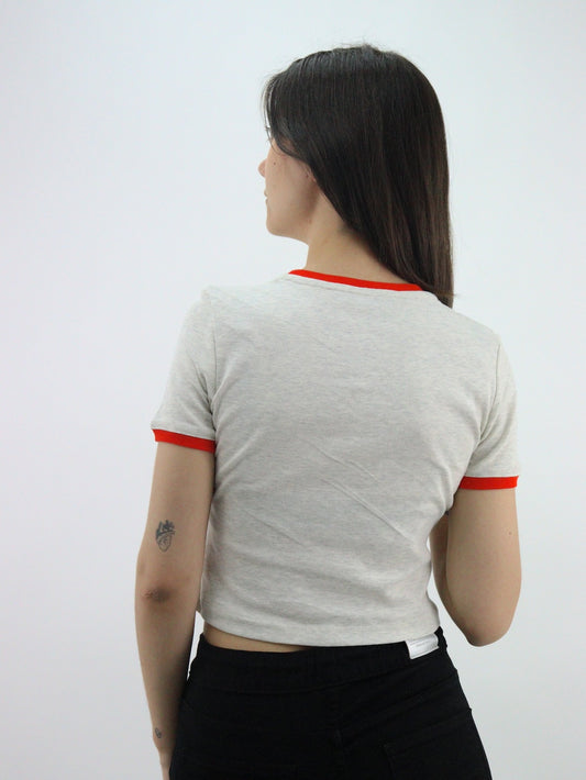 Playera manga corta de color combinado