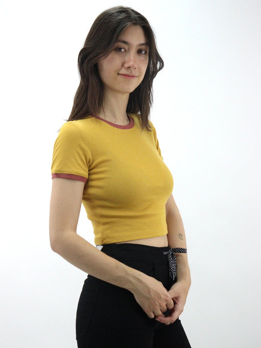 Playera manga corta de color combinado