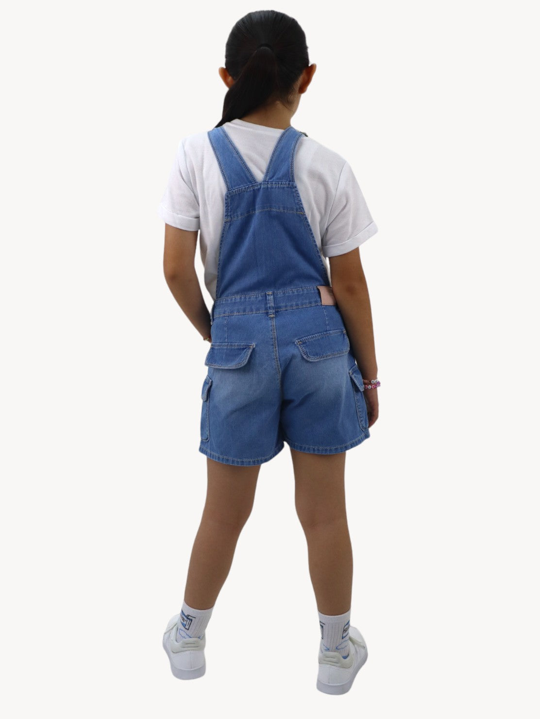 Short peto cargo de color azul medio