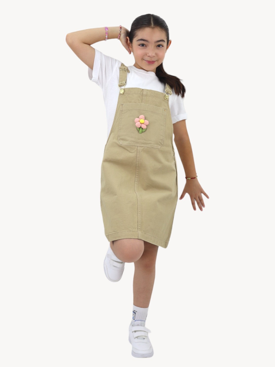 Jumper de color khaki con detalle floral