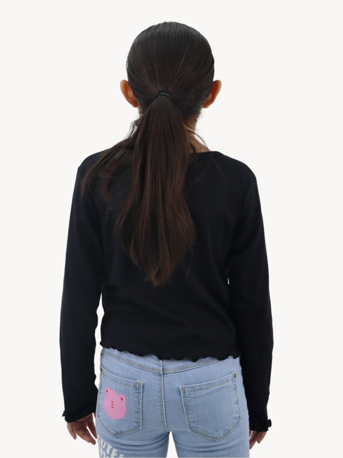 Playera manga larga de color negro