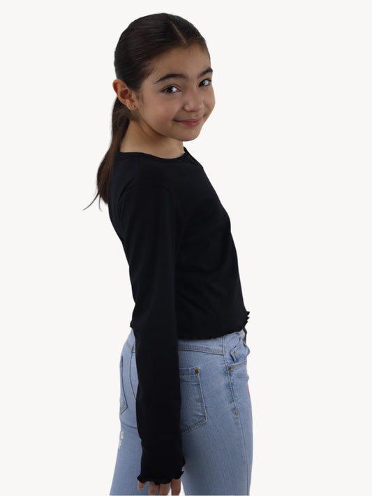 Playera manga larga de color negro