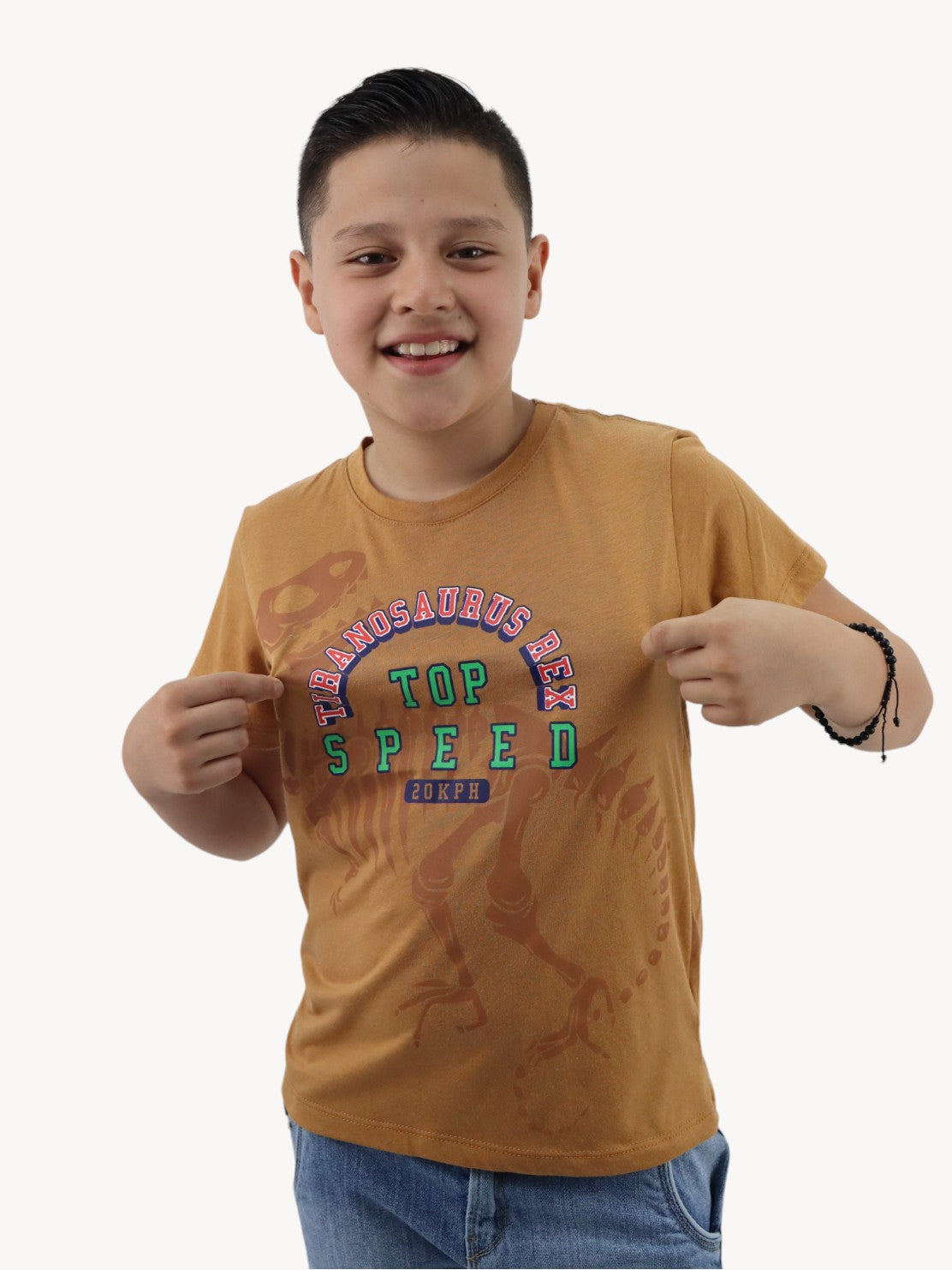 Playera khaki con estampado