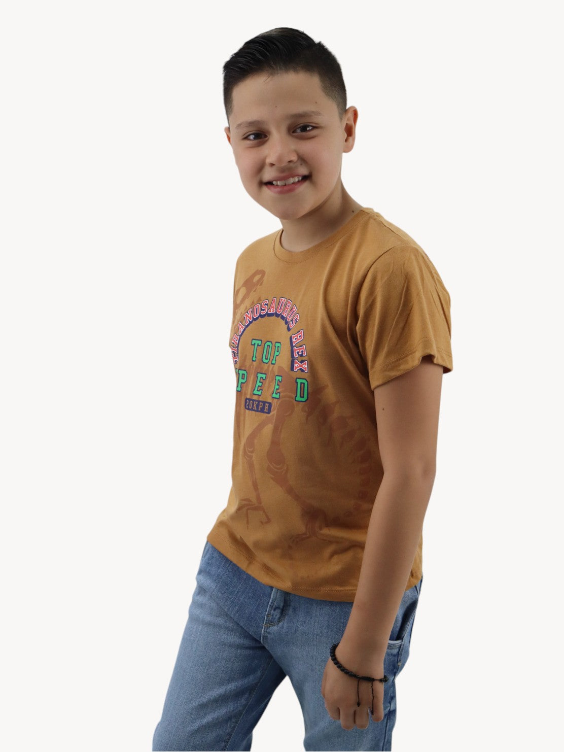 Playera khaki con estampado