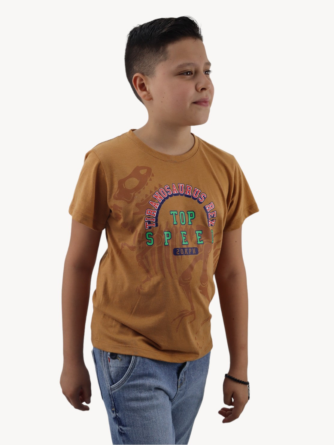 Playera khaki con estampado