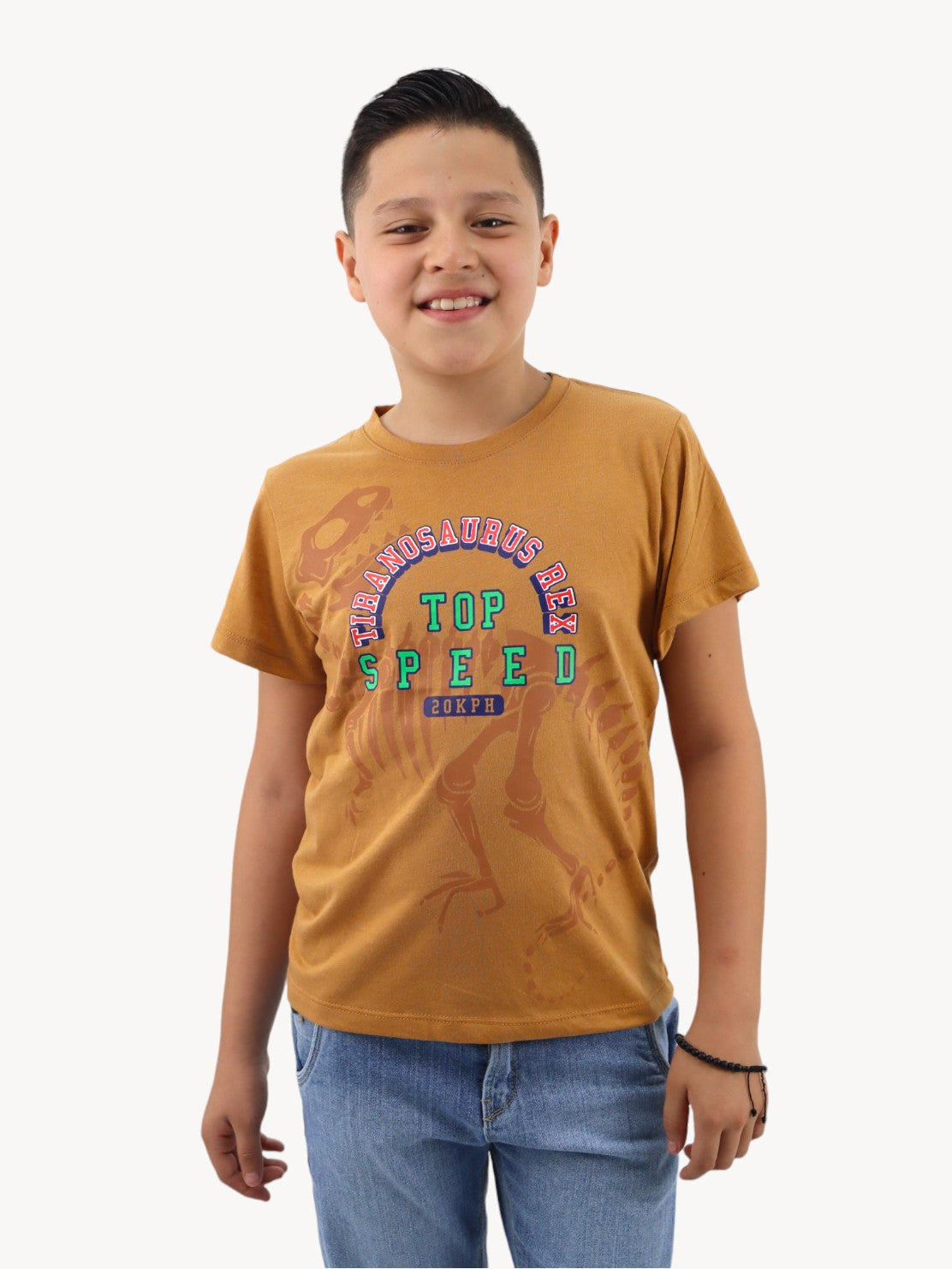 Playera khaki con estampado
