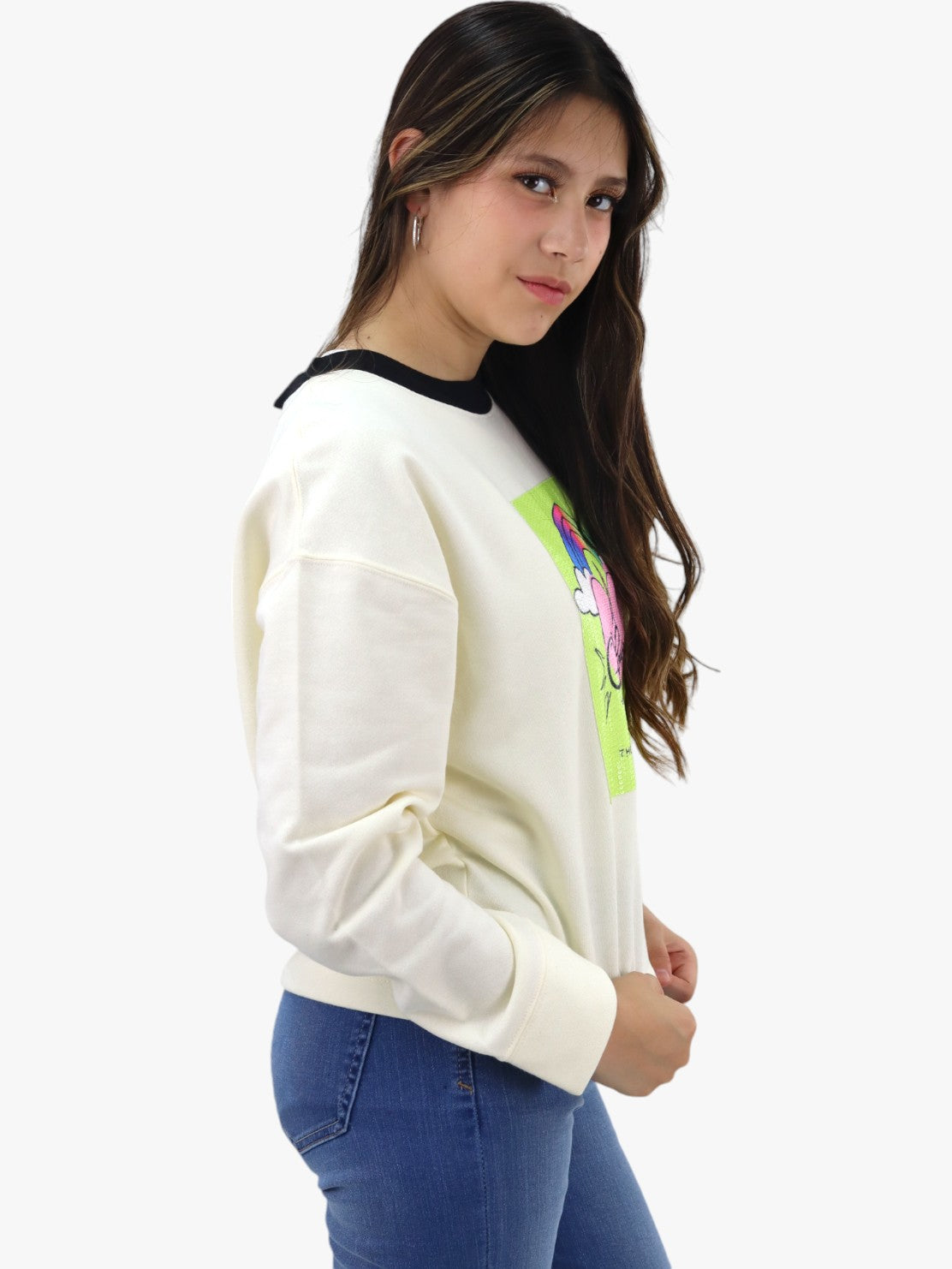 Sudadera con diseño de lentejuela arcoíris