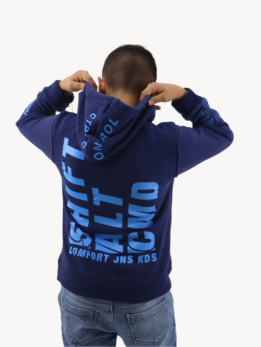 Sudadera con capucha de color azul