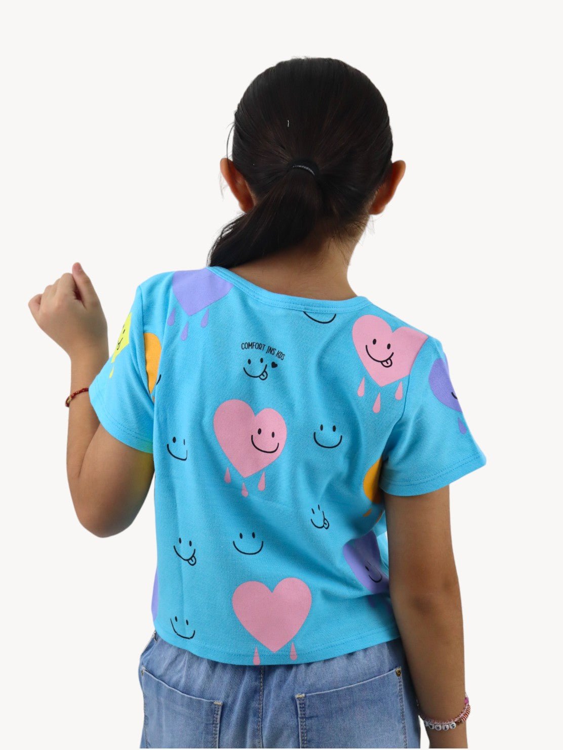Playera smiley azul turquesa