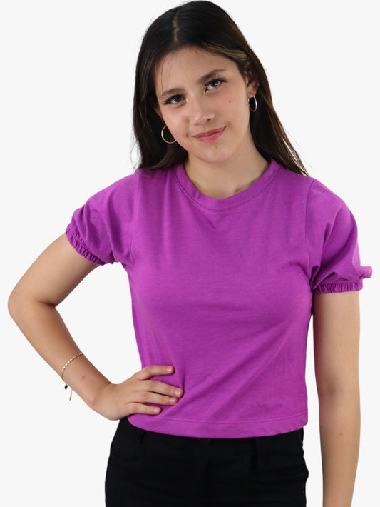 Playera manga corta de color morado