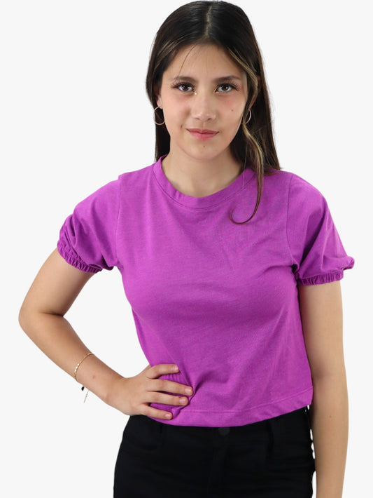 Playera manga corta de color morado
