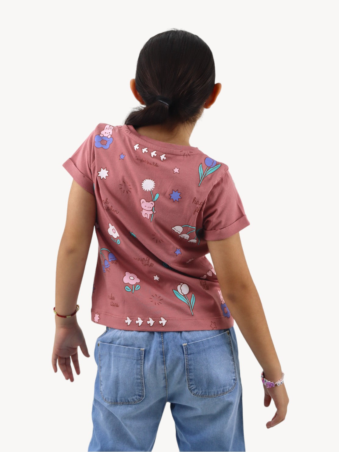 Playera manga corta con print floral