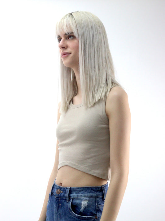 Playera tank básica de color arena