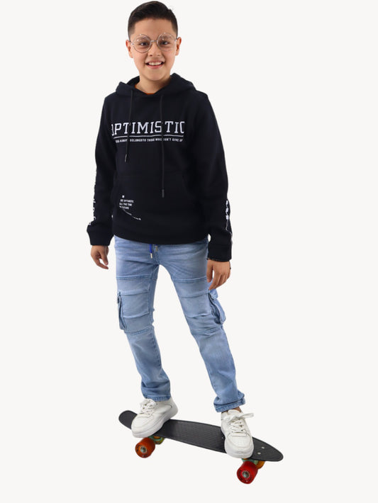 Sudadera cerrada con capucha y estampado