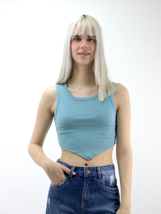 Playera tank básica de color cerceta