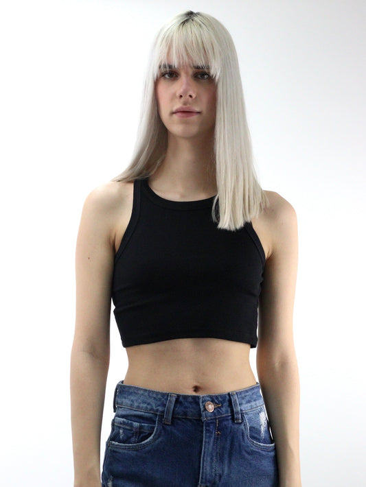 Playera tank básica de color negro