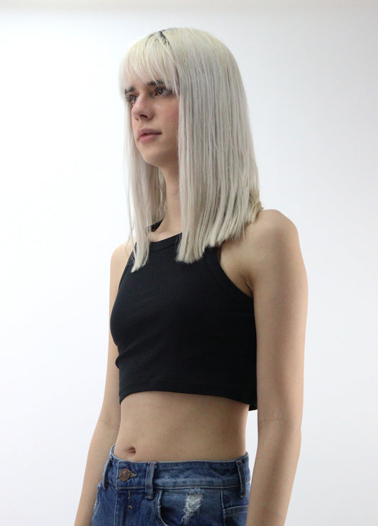 Playera tank básica de color negro