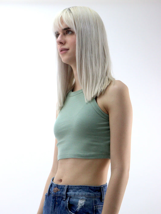Playera tank básica de color verde
